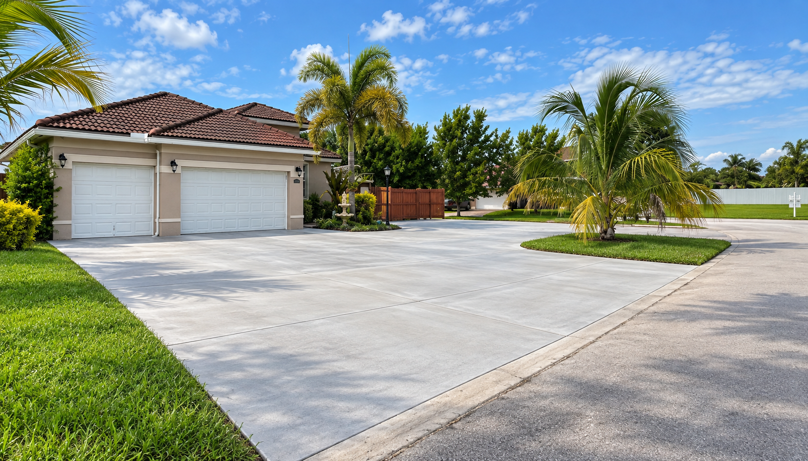 Concrete driveway installation completed by RCRA Management
