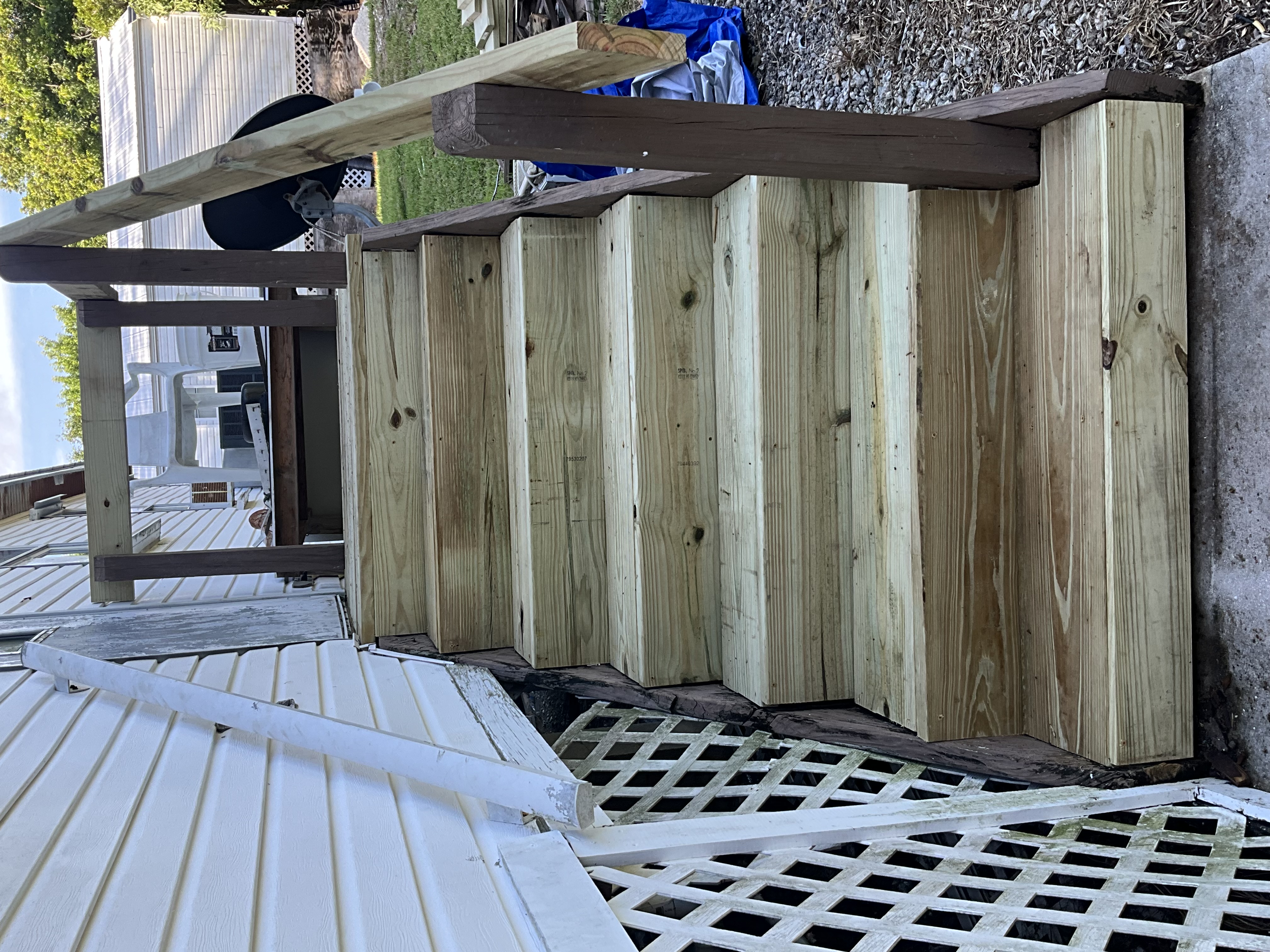 Exterior stair rebuild in progress