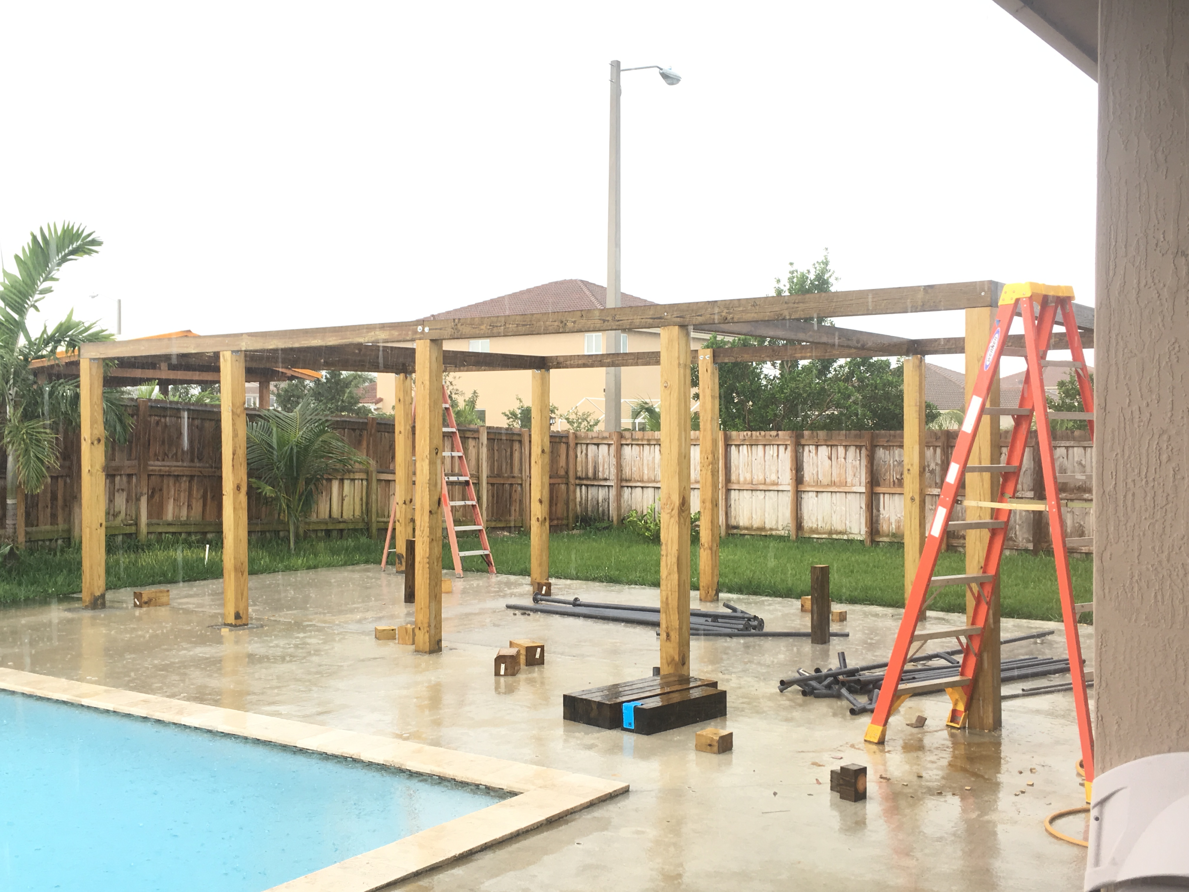 Gazebo framing construction progress
